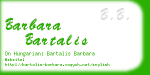 barbara bartalis business card